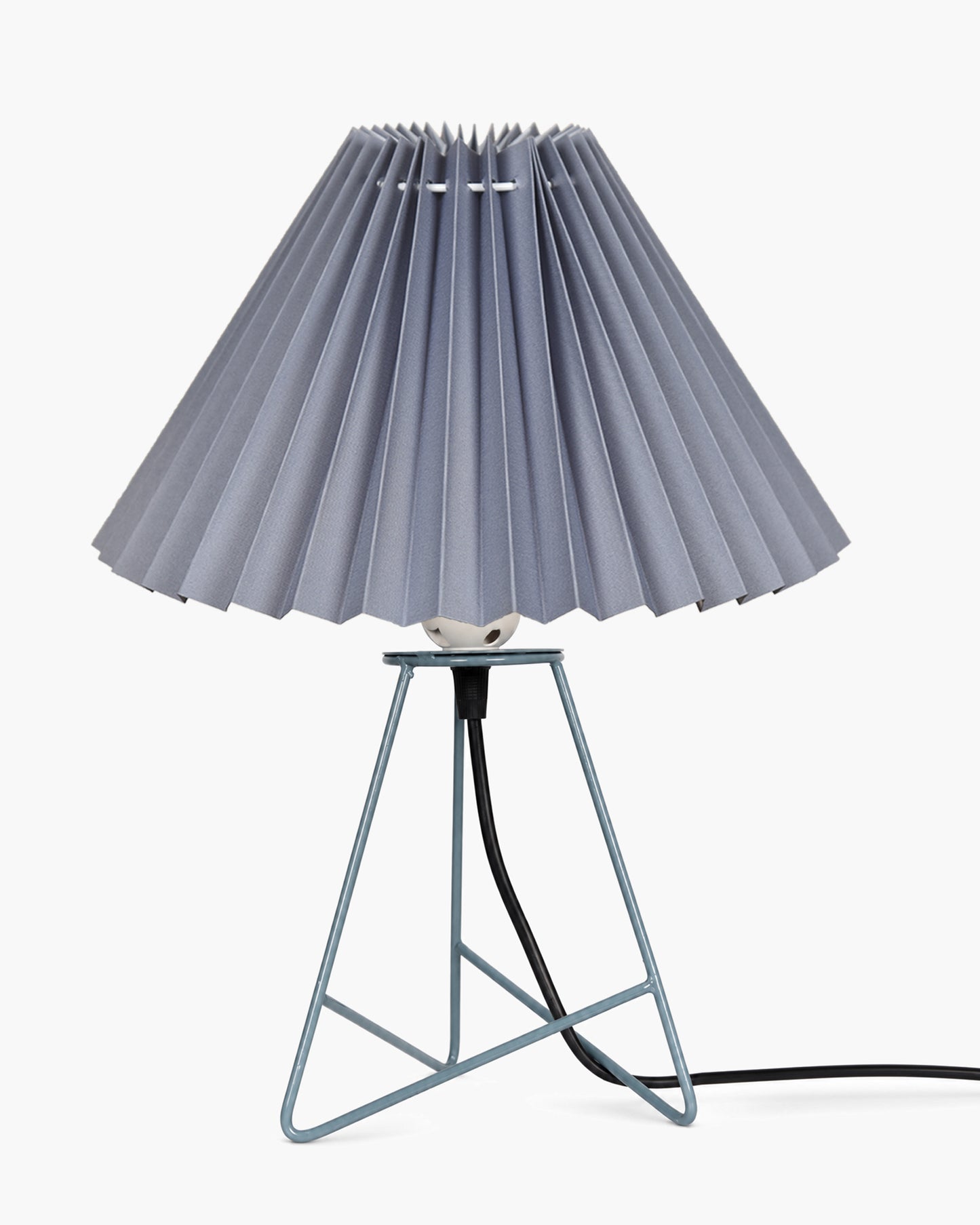Homesake® Nordic Pleated Table Lamp with Metal Wire Tripod Base | Modern Fabric Bedside Table Lamp, E27 Holder, Decorative Desk Light for Bedroom, Living Room, Study, Office & Home Décor