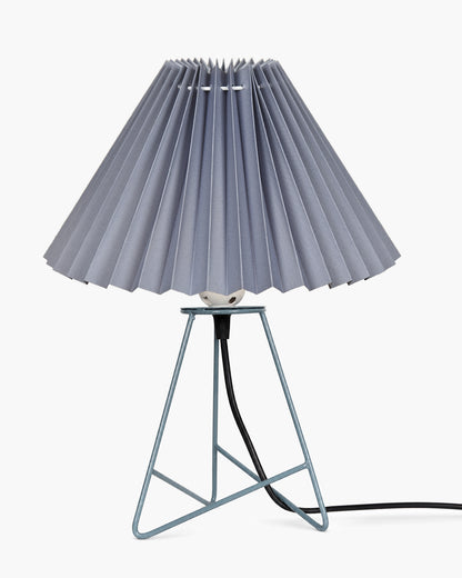 Homesake® Nordic Pleated Table Lamp with Metal Wire Tripod Base | Modern Fabric Bedside Table Lamp, E27 Holder, Decorative Desk Light for Bedroom, Living Room, Study, Office & Home Décor