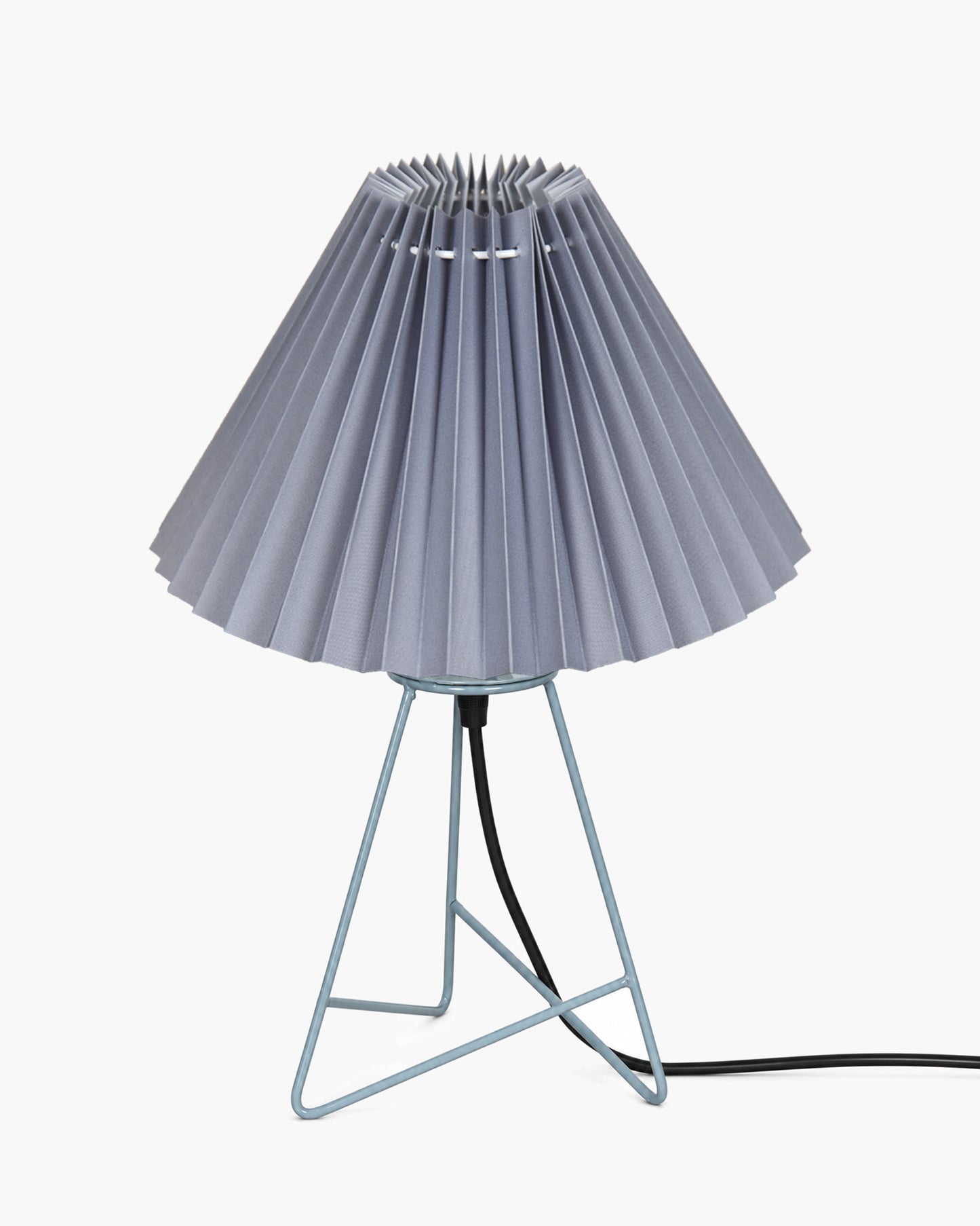 Homesake® Nordic Pleated Table Lamp with Metal Wire Tripod Base | Modern Fabric Bedside Table Lamp, E27 Holder, Decorative Desk Light for Bedroom, Living Room, Study, Office & Home Décor