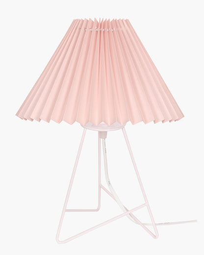 Homesake® Nordic Pleated Table Lamp with Metal Wire Tripod Base | Modern Fabric Bedside Table Lamp, E27 Holder, Decorative Desk Light for Bedroom, Living Room, Study, Office & Home Décor