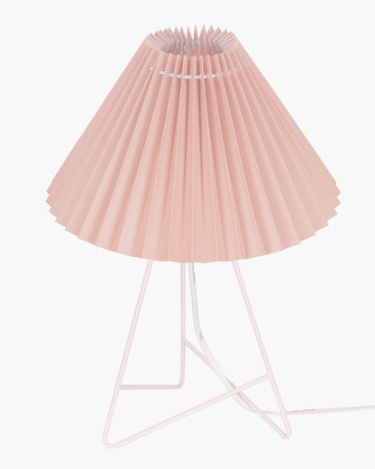 Homesake® Nordic Pleated Table Lamp with Metal Wire Tripod Base | Modern Fabric Bedside Table Lamp, E27 Holder, Decorative Desk Light for Bedroom, Living Room, Study, Office & Home Décor