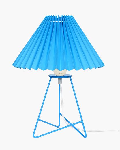 Homesake® Nordic Pleated Table Lamp with Metal Wire Tripod Base | Modern Fabric Bedside Table Lamp, E27 Holder, Decorative Desk Light for Bedroom, Living Room, Study, Office & Home Décor