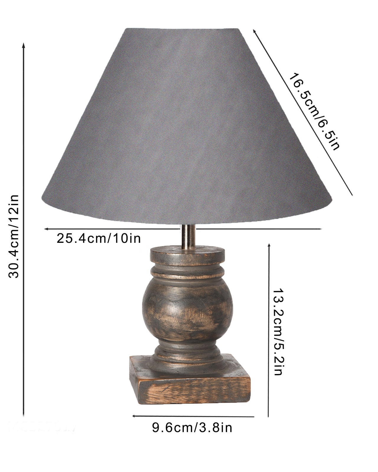 Small Table Lamp for Bedroom Green Distress Living Room Simple Retro Wood Grain Farmhouse Bedside Lamps Suitable for Nightstand, Gift, Trophy, Jute Shade