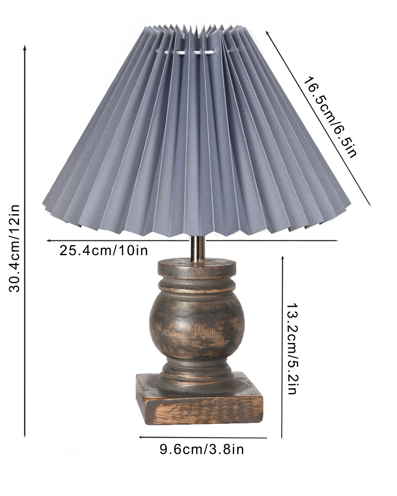 Small Table Lamp for Bedroom Green Distress Living Room Simple Retro Wood Grain Farmhouse Bedside Lamps Suitable for Nightstand, Gift, Trophy, Jute Shade