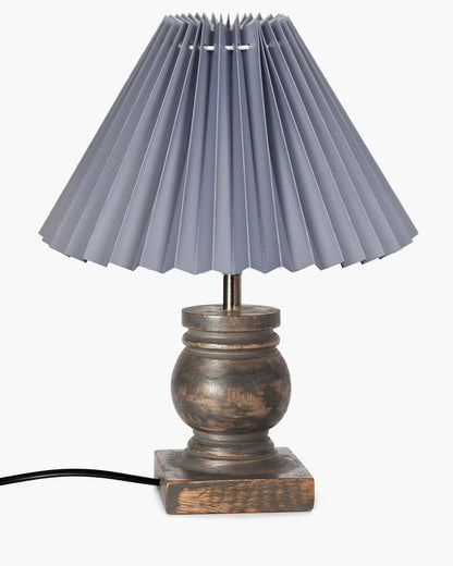 Small Table Lamp for Bedroom Green Distress Living Room Simple Retro Wood Grain Farmhouse Bedside Lamps Suitable for Nightstand, Gift, Trophy, Jute Shade