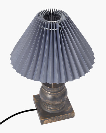 Small Table Lamp for Bedroom Green Distress Living Room Simple Retro Wood Grain Farmhouse Bedside Lamps Suitable for Nightstand, Gift, Trophy, Jute Shade