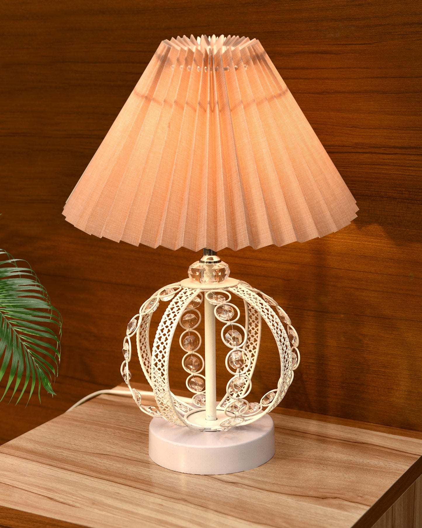 Modern Round Small Crystal Table Lamp,Contemporary Bedroom Bedside Nightstand Lamp,Desk Globe Lamp for Living Room Girls Kids Room, Sphere, Grey