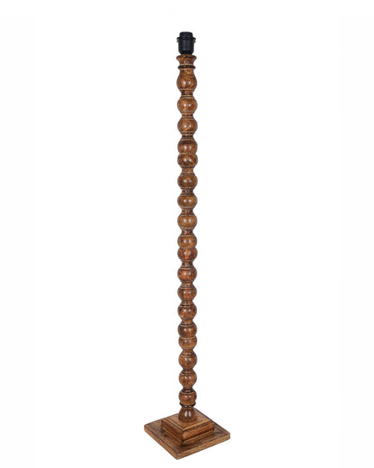 Rustic Wood Floor Lamp in Walnut Brown with Multicolor Fabric Lamp Shade | Light Decoration for Home Corner | Living Room & Bedroom Bedside Floor Lamp, Antique Floor Light, Sweetie Round, Bird