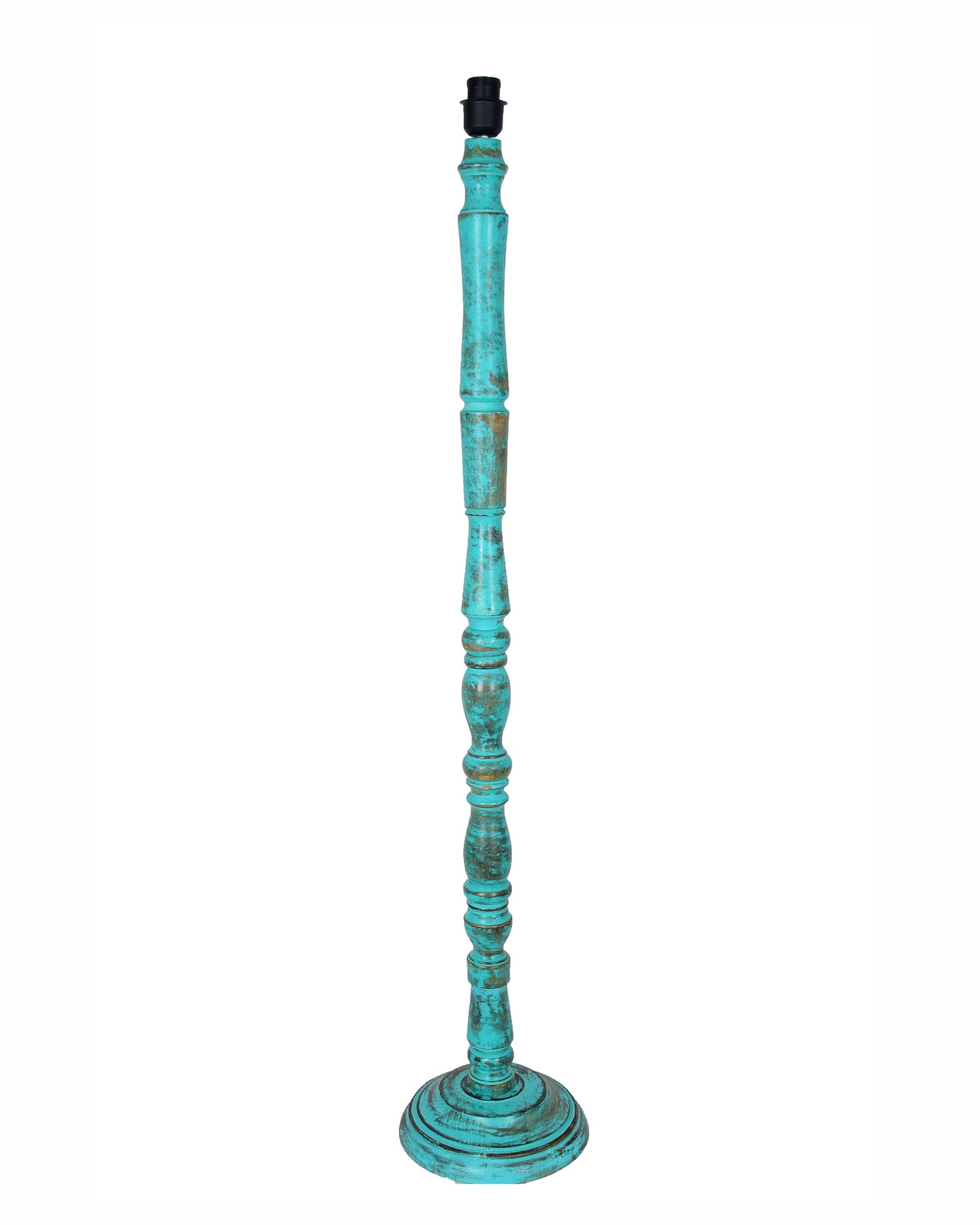 Rustic Wood Floor Lamp in Walnut Brown with Multicolor Fabric Lamp Shade | Light Decoration for Home Corner | Living Room & Bedroom Bedside Floor Lamp, Antique Floor Light, Algae Stick, Bird