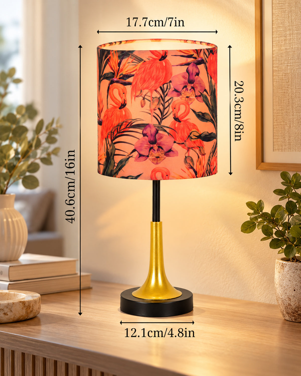 Rustic Farmhouse Metal Table Lamp Fabric Shade for Bedroom Living Room House Home Bedside Nightstand Office Family, Dual Color Trumpet Bell, Jute Cone