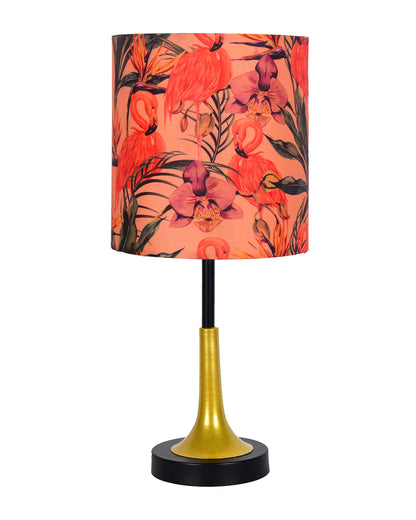 Rustic Farmhouse Metal Table Lamp Fabric Shade for Bedroom Living Room House Home Bedside Nightstand Office Family, Dual Color Trumpet Bell, Jute Cone