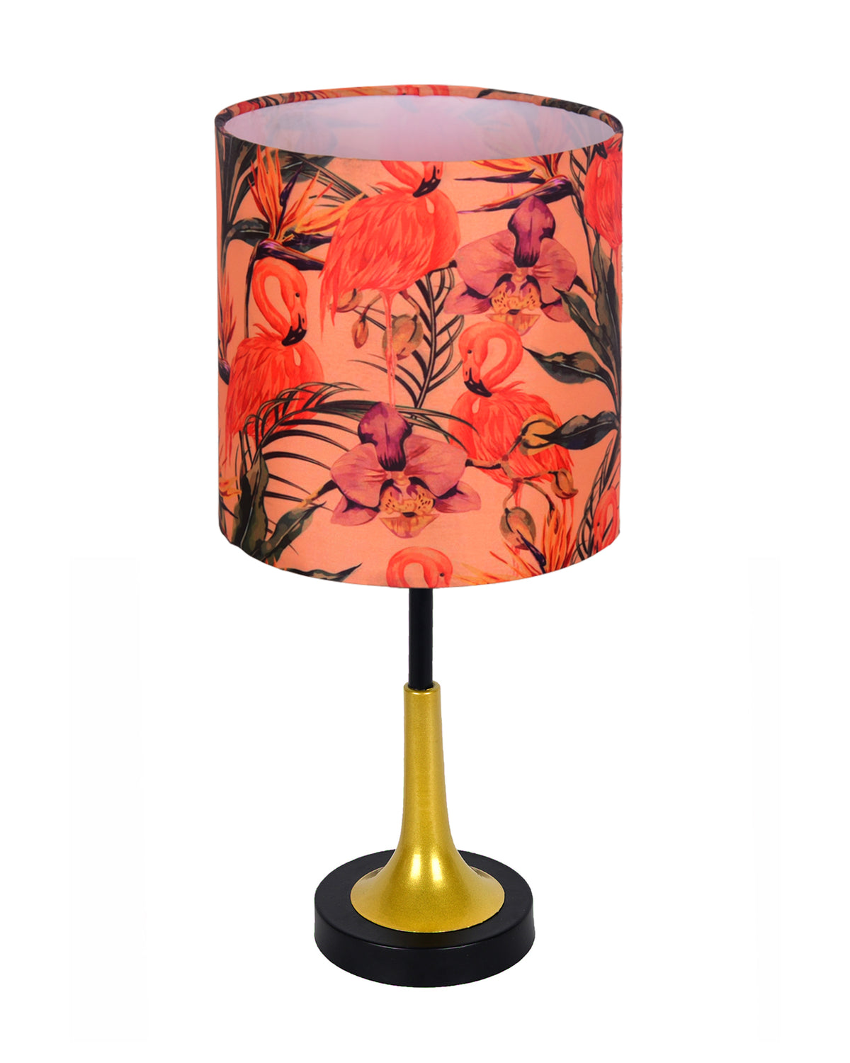 Rustic Farmhouse Metal Table Lamp Fabric Shade for Bedroom Living Room House Home Bedside Nightstand Office Family, Dual Color Trumpet Bell, Jute Cone