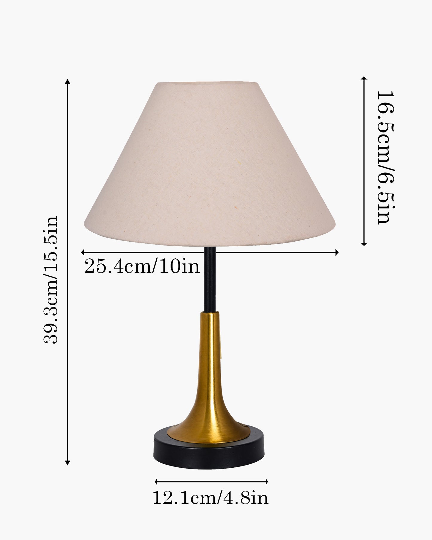 Rustic Farmhouse Metal Table Lamp Fabric Shade for Bedroom Living Room House Home Bedside Nightstand Office Family, Dual Color Trumpet Bell, Jute Cone