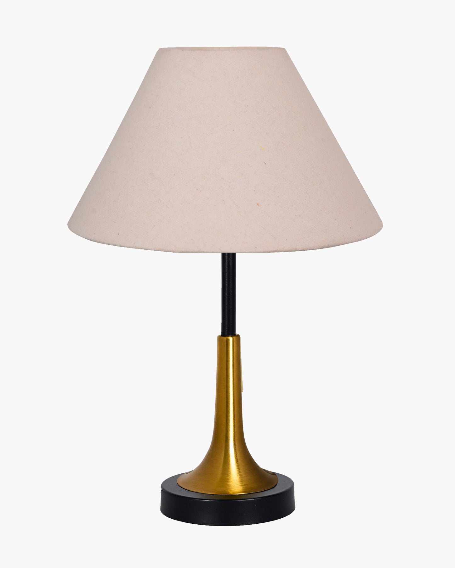 Rustic Farmhouse Metal Table Lamp Fabric Shade for Bedroom Living Room House Home Bedside Nightstand Office Family, Dual Color Trumpet Bell, Jute Cone