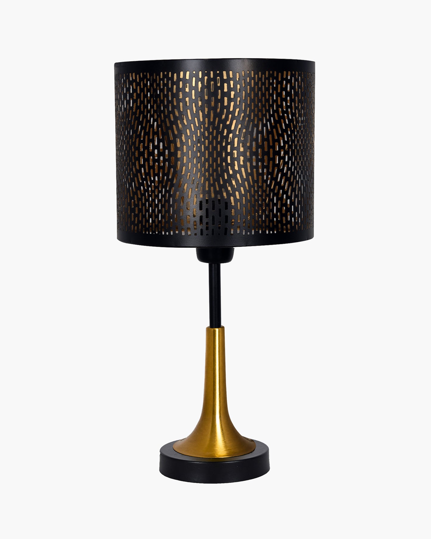 Rustic Farmhouse Metal Table Lamp Fabric Shade for Bedroom Living Room House Home Bedside Nightstand Office Family, Dual Color Trumpet Bell, Jute Cone