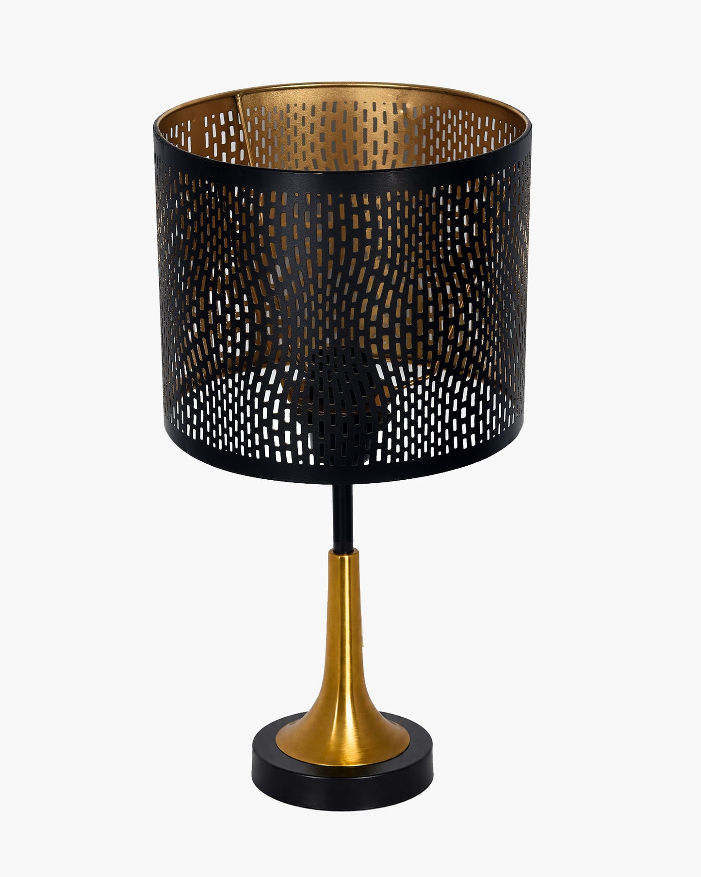 Rustic Farmhouse Metal Table Lamp Fabric Shade for Bedroom Living Room House Home Bedside Nightstand Office Family, Dual Color Trumpet Bell, Jute Cone