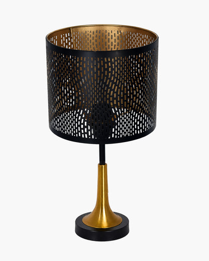Rustic Farmhouse Metal Table Lamp Fabric Shade for Bedroom Living Room House Home Bedside Nightstand Office Family, Dual Color Trumpet Bell, Jute Cone