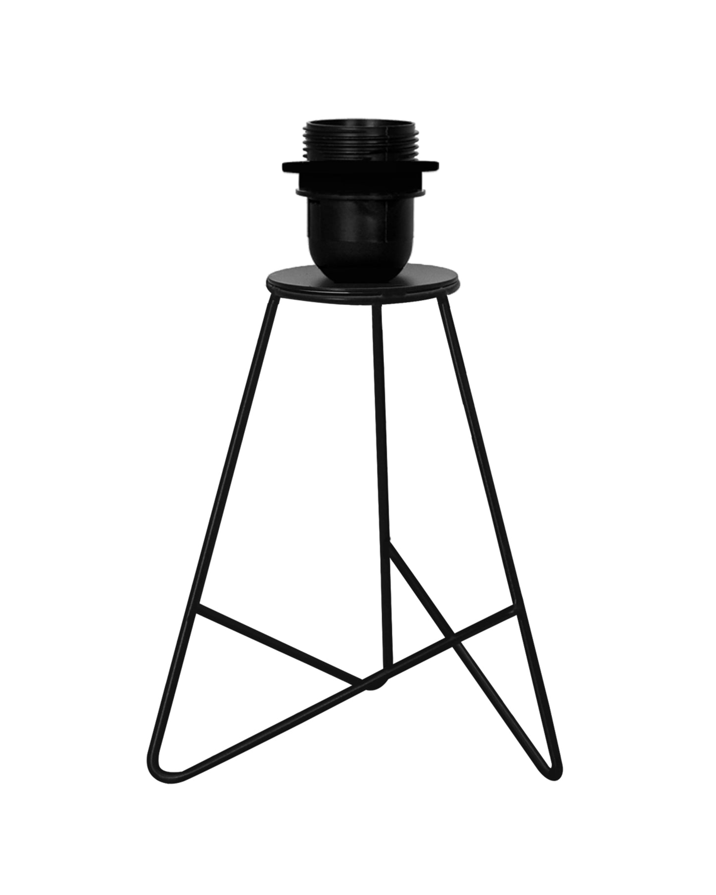 Retro Matt Black Down to the Wire Metal Table Lamp with Fabric Shade, Bedside Lamp Gift Housewarming Home Living Room, Iris Cone Shade