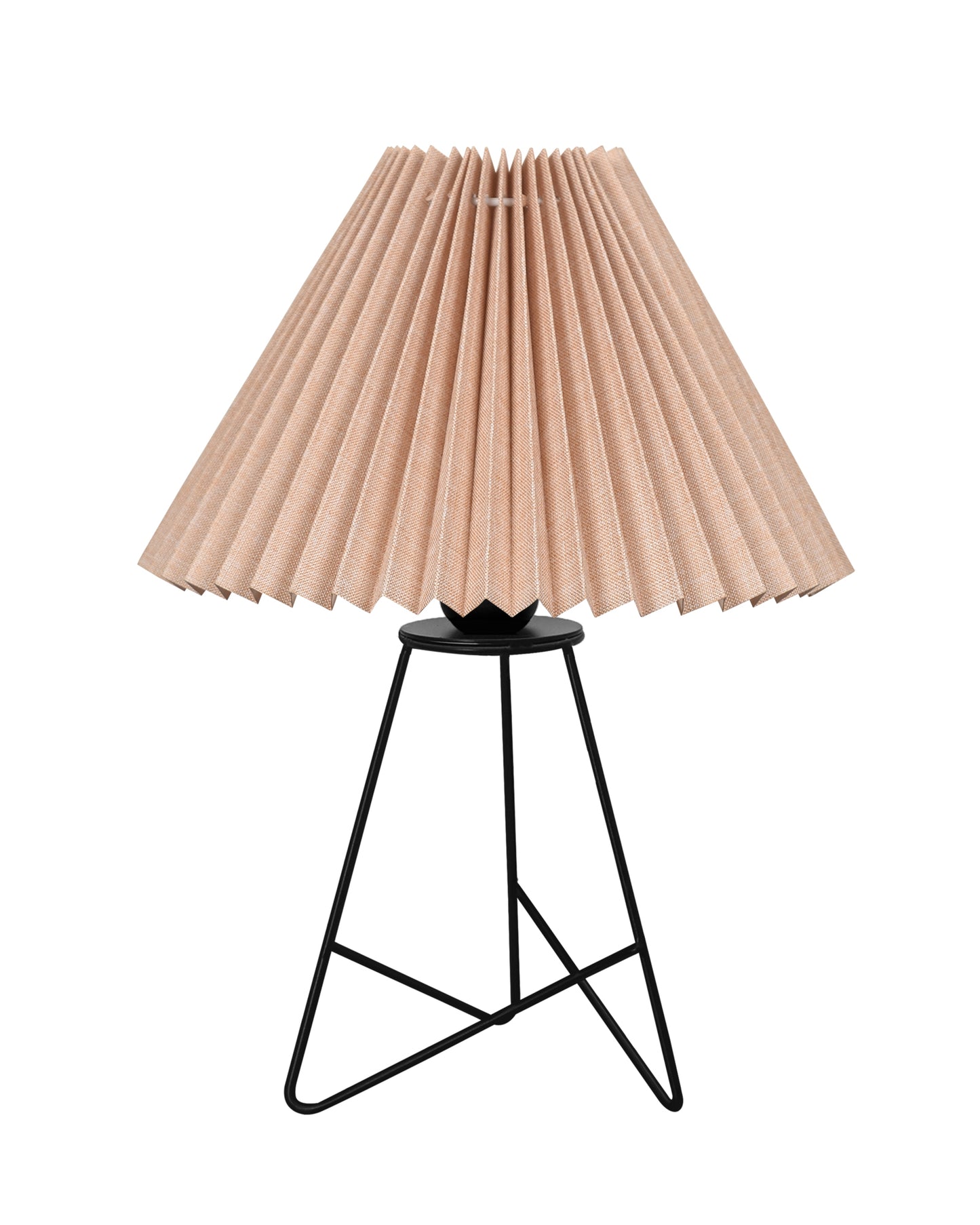 Retro Matt Black Down to the Wire Metal Table Lamp with Fabric Shade, Bedside Lamp Gift Housewarming Home Living Room, Iris Cone Shade