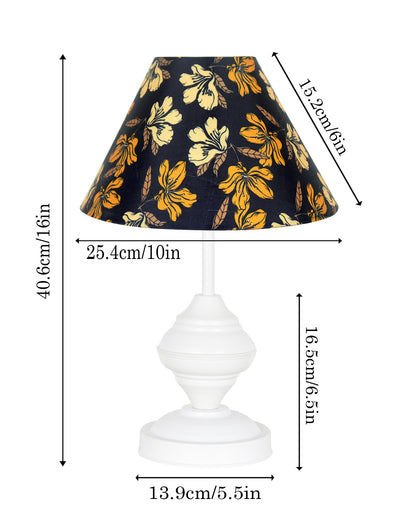Farmhouse Matt Table Lamp for Bedroom, White Modern Bedside Lamps for Living Room, Rustic Table Light for Night Stands, Dorm, Office, Home Décor Fabric Shade, E27 holder, Urn, Iris Cone