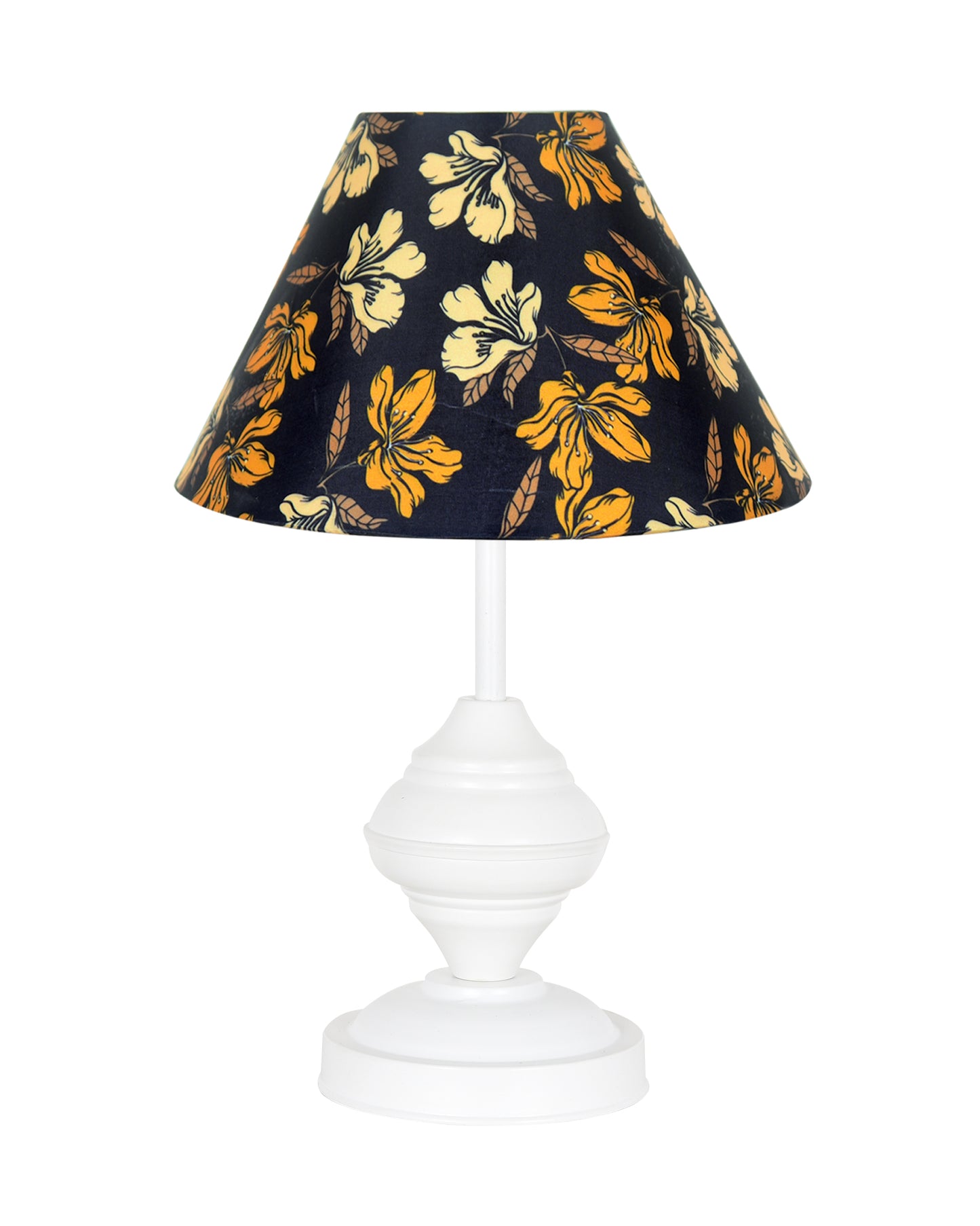 Farmhouse Matt Table Lamp for Bedroom, White Modern Bedside Lamps for Living Room, Rustic Table Light for Night Stands, Dorm, Office, Home Décor Fabric Shade, E27 holder, Urn, Iris Cone