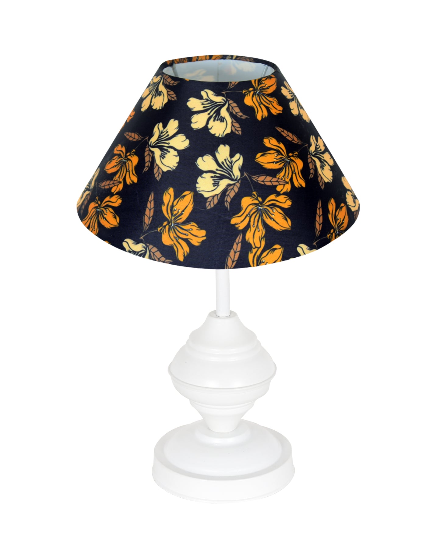 Farmhouse Matt Table Lamp for Bedroom, White Modern Bedside Lamps for Living Room, Rustic Table Light for Night Stands, Dorm, Office, Home Décor Fabric Shade, E27 holder, Urn, Iris Cone