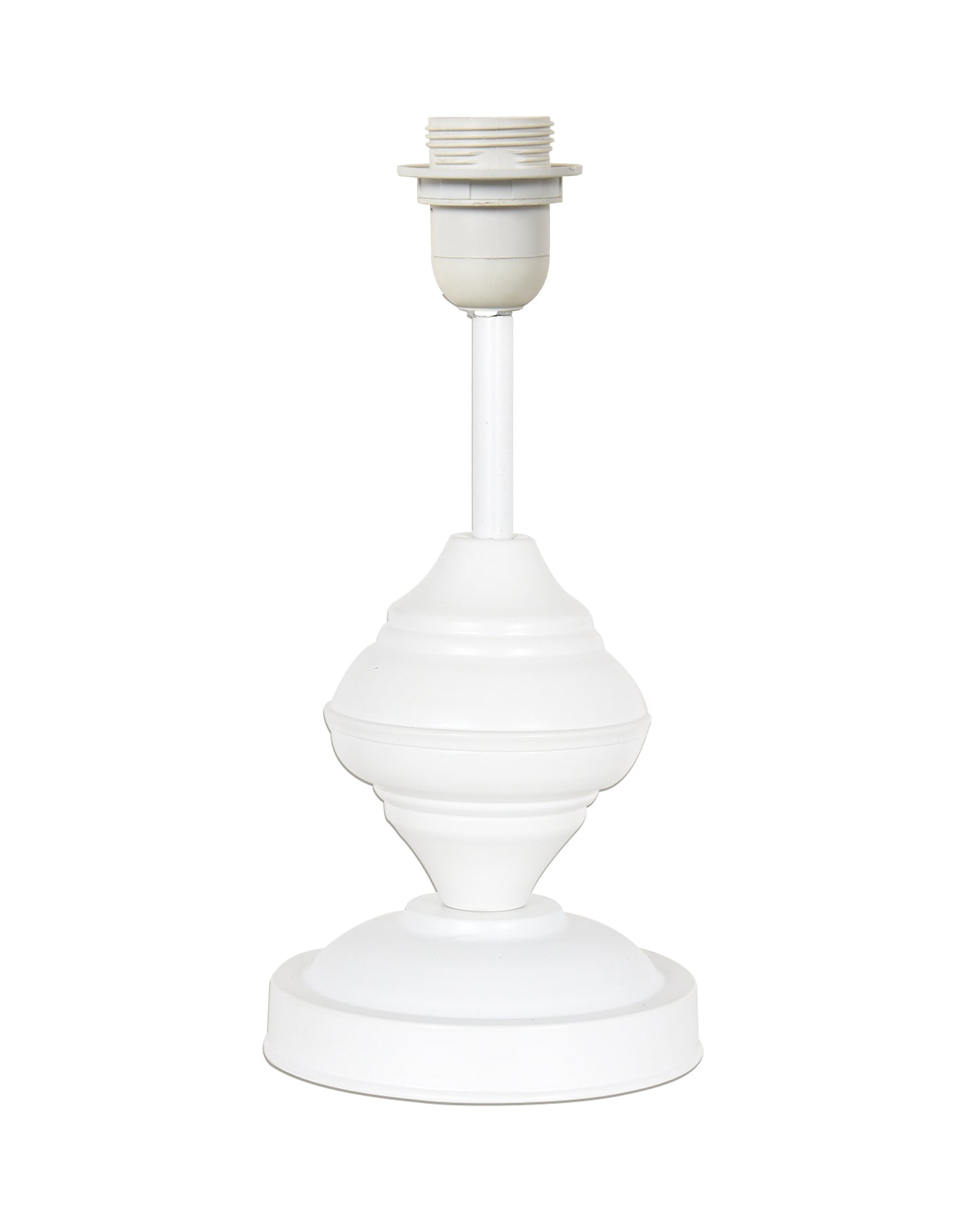 Farmhouse Matt Table Lamp for Bedroom, White Modern Bedside Lamps for Living Room, Rustic Table Light for Night Stands, Dorm, Office, Home Décor Fabric Shade, E27 holder, Urn, Iris Cone