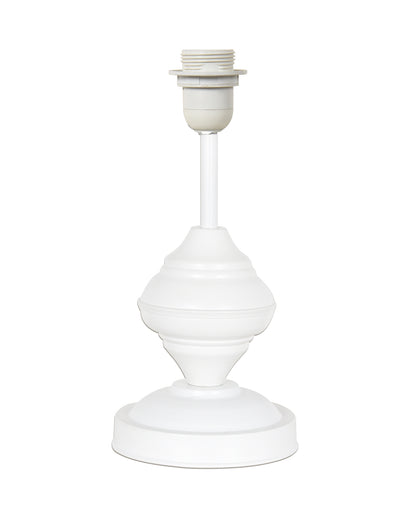 Farmhouse Matt Table Lamp for Bedroom, White Modern Bedside Lamps for Living Room, Rustic Table Light for Night Stands, Dorm, Office, Home Décor Fabric Shade, E27 holder, Urn, Iris Cone