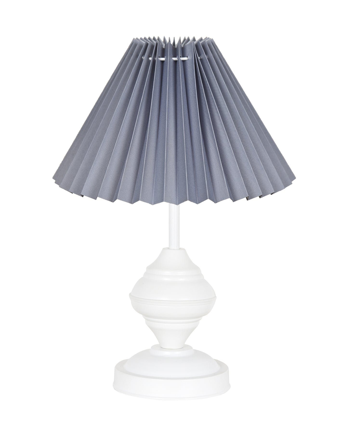 Farmhouse Matt Table Lamp for Bedroom, White Modern Bedside Lamps for Living Room, Rustic Table Light for Night Stands, Dorm, Office, Home Décor Fabric Shade, E27 holder, Urn, Iris Cone