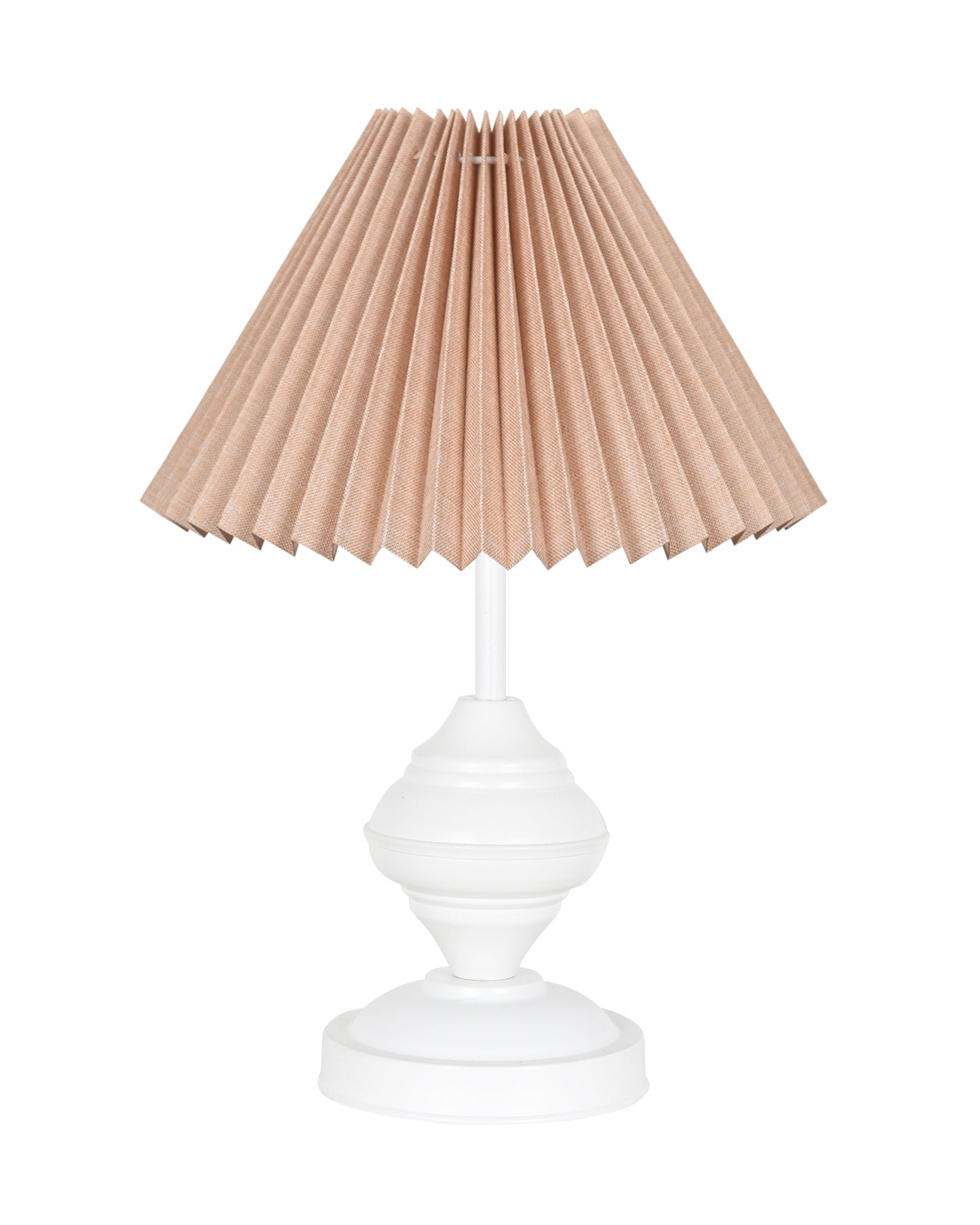 Farmhouse Matt Table Lamp for Bedroom, White Modern Bedside Lamps for Living Room, Rustic Table Light for Night Stands, Dorm, Office, Home Décor Fabric Shade, E27 holder, Urn, Iris Cone