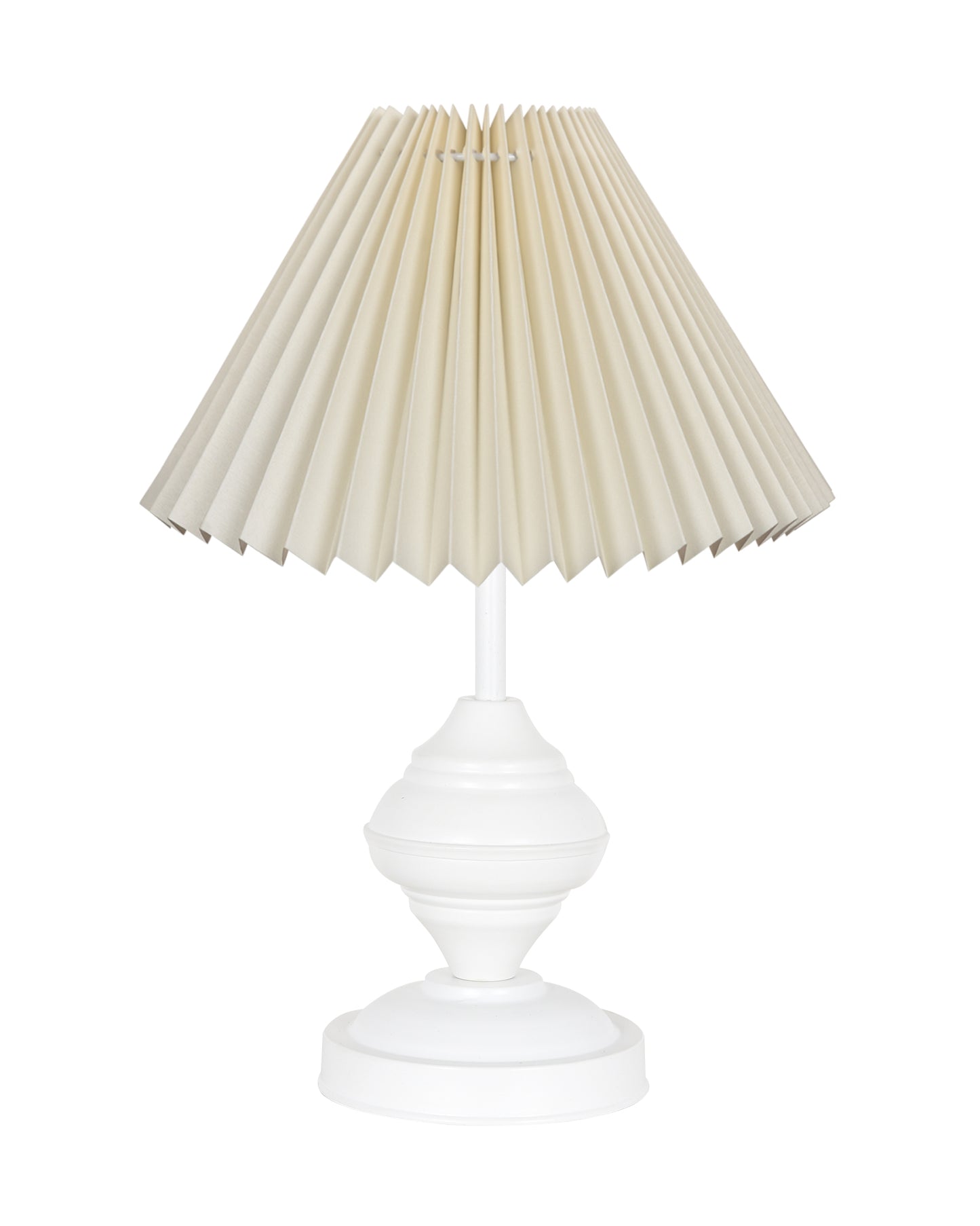 Farmhouse Matt Table Lamp for Bedroom, White Modern Bedside Lamps for Living Room, Rustic Table Light for Night Stands, Dorm, Office, Home Décor Fabric Shade, E27 holder, Urn, Iris Cone