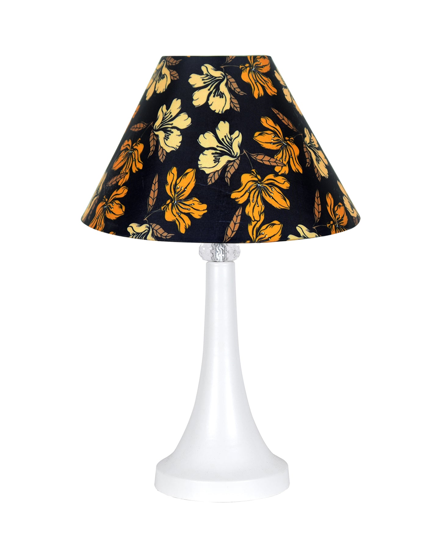 Farmhouse Matt Table Lamp for Bedroom, White Modern Bedside Lamps for Living Room, Rustic Table Light for Night Stands, Dorm, Office, Home Décor Fabric Shade, E27 holder, Cone, Iris Cone