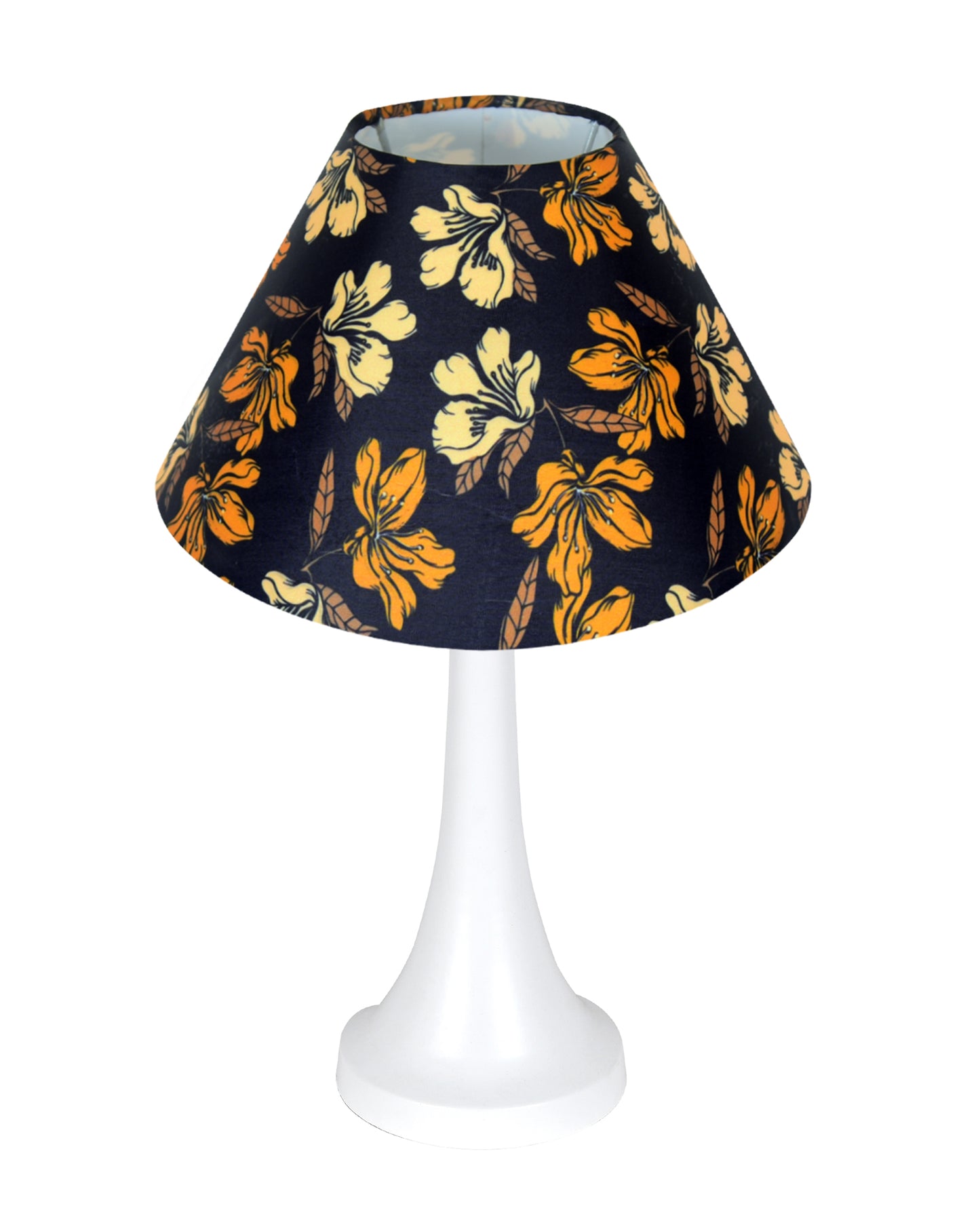 Farmhouse Matt Table Lamp for Bedroom, White Modern Bedside Lamps for Living Room, Rustic Table Light for Night Stands, Dorm, Office, Home Décor Fabric Shade, E27 holder, Cone, Iris Cone