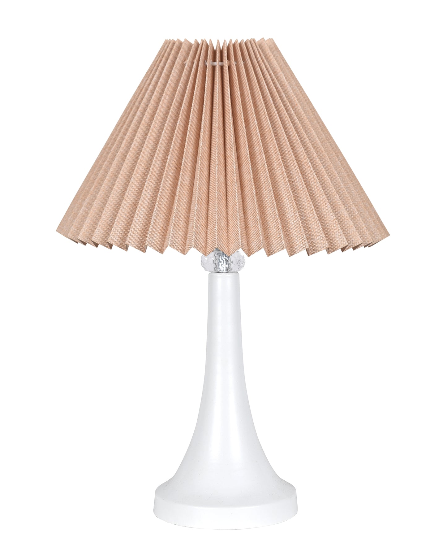 Farmhouse Matt Table Lamp for Bedroom, White Modern Bedside Lamps for Living Room, Rustic Table Light for Night Stands, Dorm, Office, Home Décor Fabric Shade, E27 holder, Cone, Iris Cone