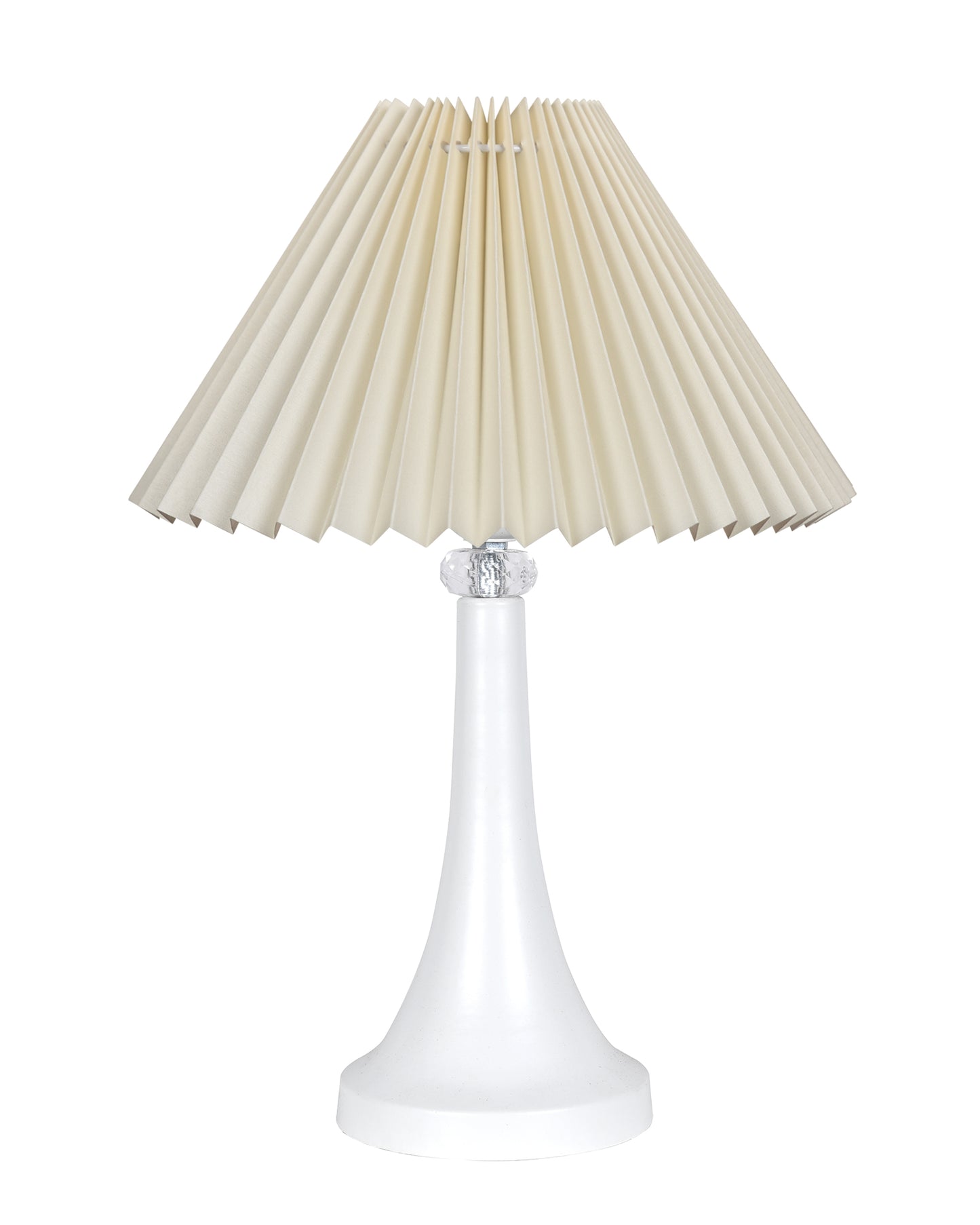 Farmhouse Matt Table Lamp for Bedroom, White Modern Bedside Lamps for Living Room, Rustic Table Light for Night Stands, Dorm, Office, Home Décor Fabric Shade, E27 holder, Cone, Iris Cone
