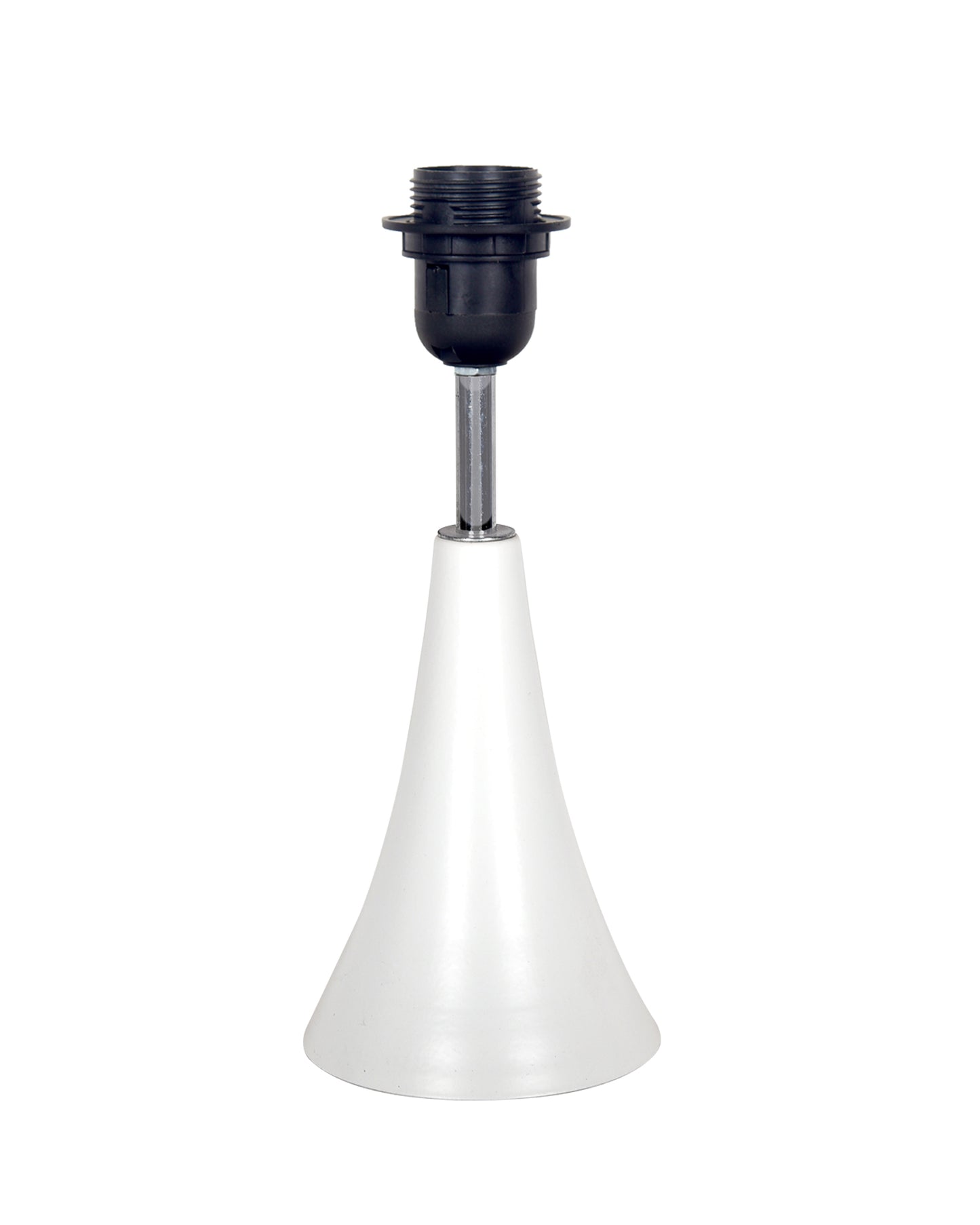 Farmhouse Matt Table Lamp for Bedroom, White Modern Bedside Lamps for Living Room, Rustic Table Light for Night Stands, Dorm, Office, Home Décor Fabric Shade, E27 holder, Inverto, Iris Cone