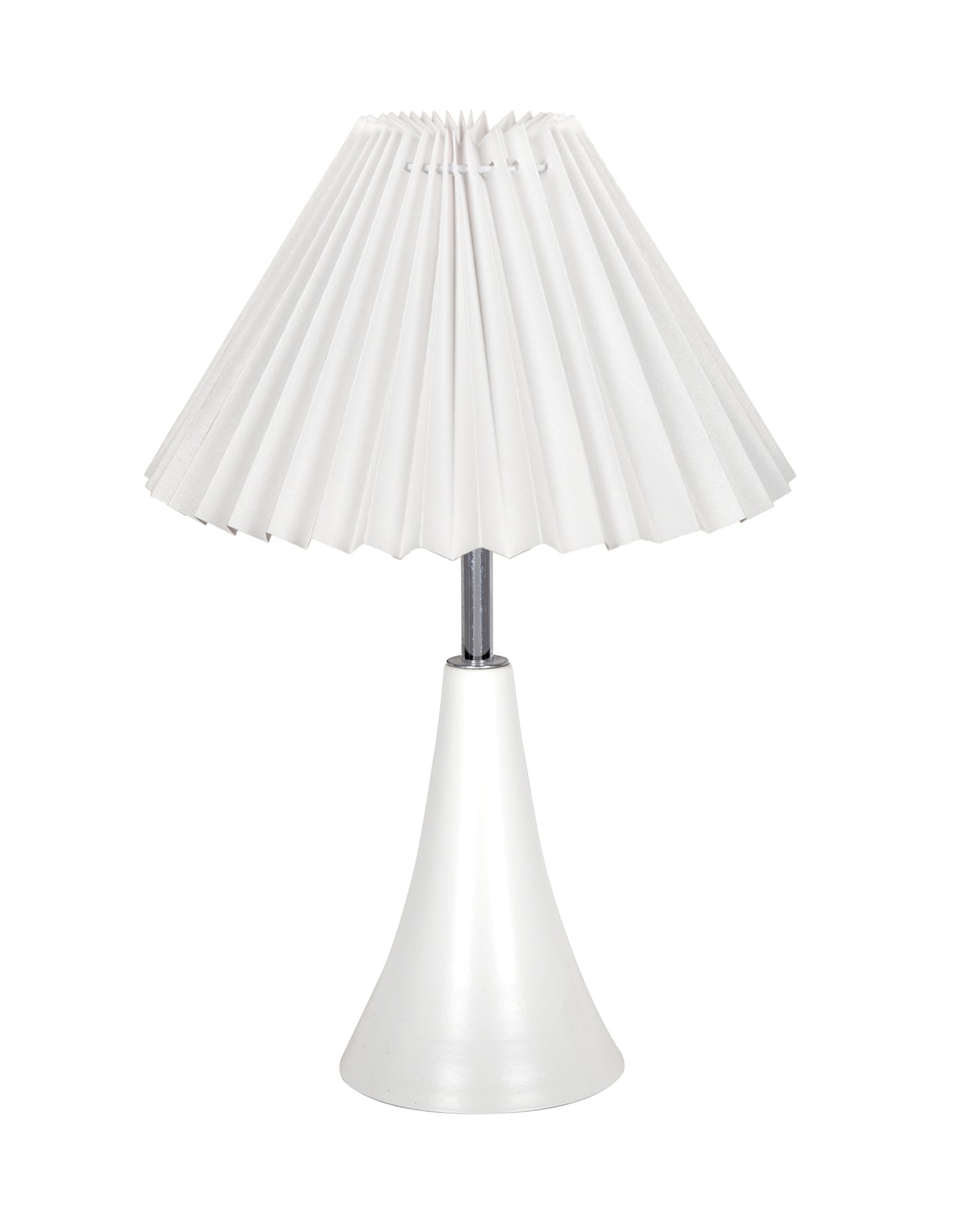 Farmhouse Matt Table Lamp for Bedroom, White Modern Bedside Lamps for Living Room, Rustic Table Light for Night Stands, Dorm, Office, Home Décor Fabric Shade, E27 holder, Inverto, Iris Cone