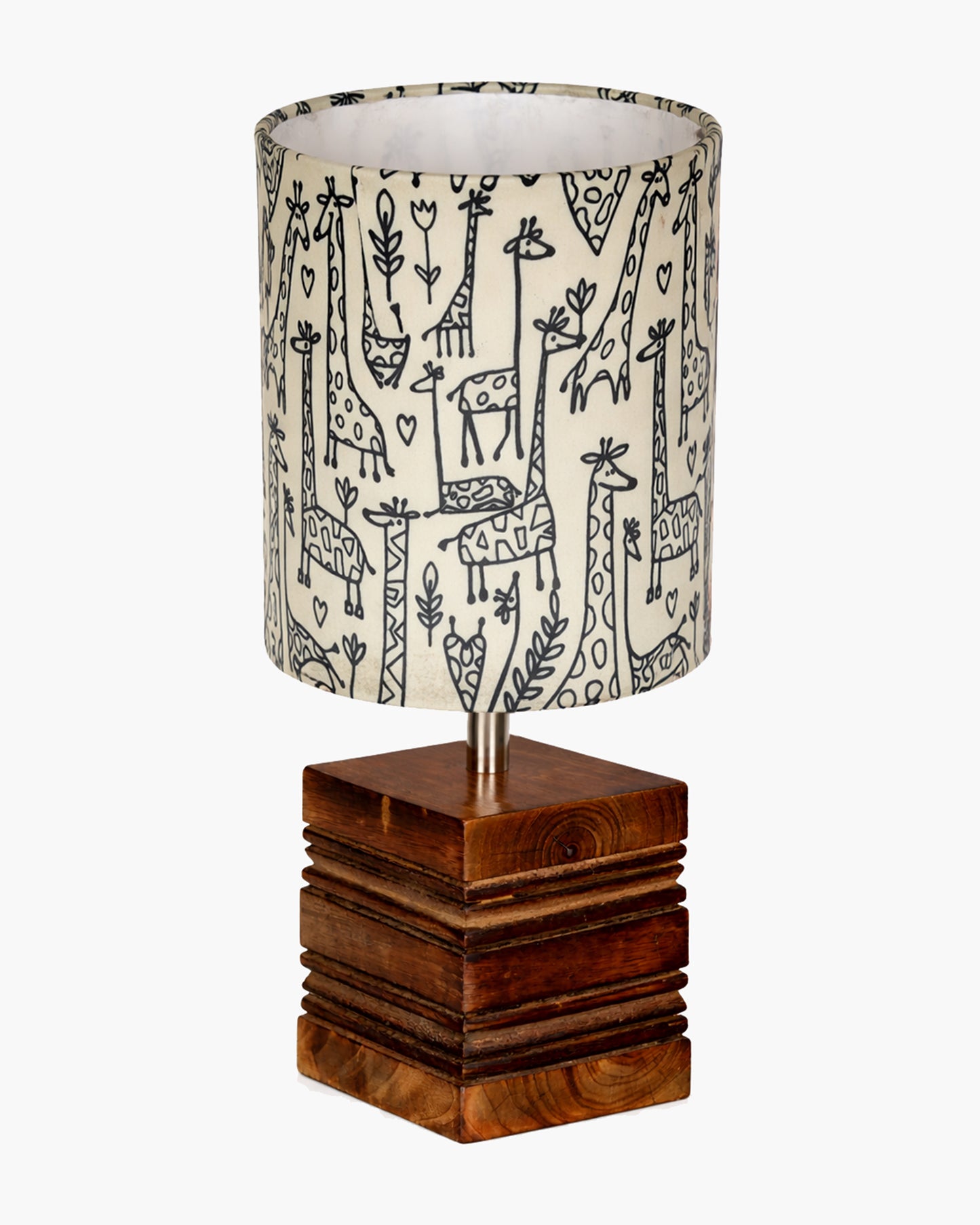 Modern Zen Wooden Lampshade Nightstand Lamps, Antique Base E27 Creative Reading Bedside Lamps Ideal for Bedroom, Cube, Bird Cylinder