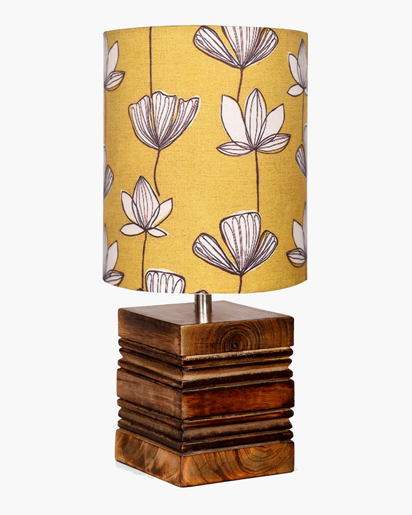 Modern Zen Wooden Lampshade Nightstand Lamps, Antique Base E27 Creative Reading Bedside Lamps Ideal for Bedroom, Cube, Bird Cylinder