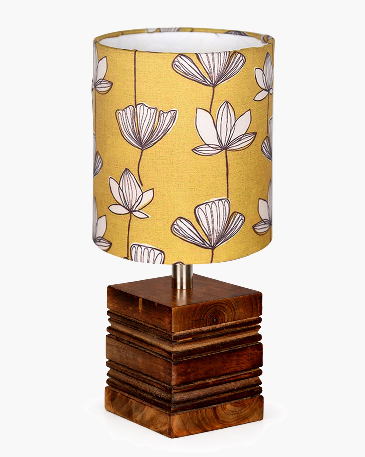 Modern Zen Wooden Lampshade Nightstand Lamps, Antique Base E27 Creative Reading Bedside Lamps Ideal for Bedroom, Cube, Bird Cylinder