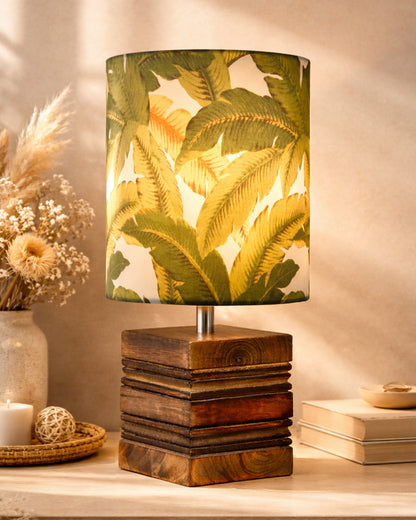 Modern Zen Wooden Lampshade Nightstand Lamps, Antique Base E27 Creative Reading Bedside Lamps Ideal for Bedroom, Cube, Bird Cylinder