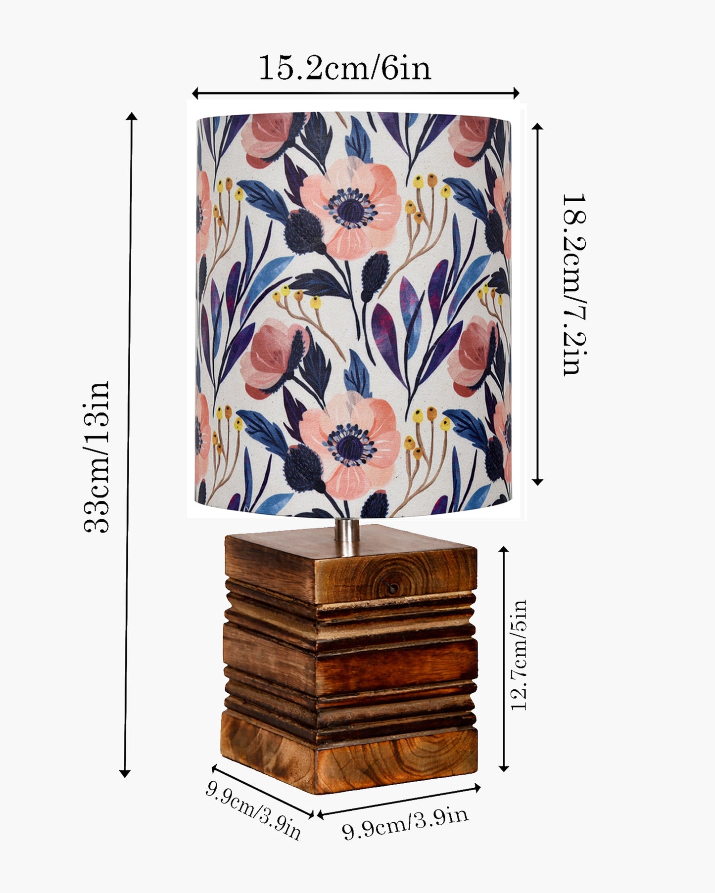 Modern Zen Wooden Lampshade Nightstand Lamps, Antique Base E27 Creative Reading Bedside Lamps Ideal for Bedroom, Cube, Bird Cylinder