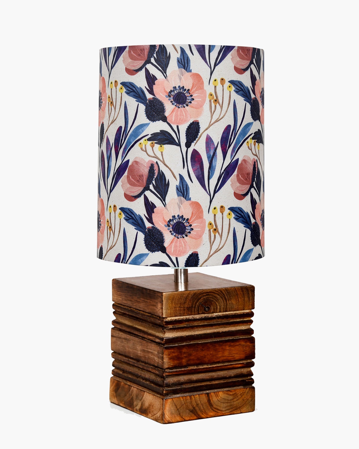 Modern Zen Wooden Lampshade Nightstand Lamps, Antique Base E27 Creative Reading Bedside Lamps Ideal for Bedroom, Cube, Bird Cylinder