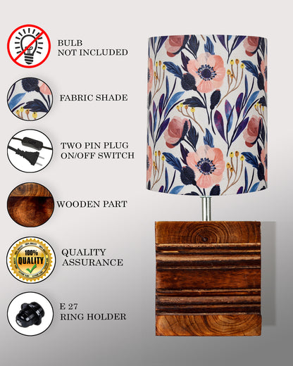 Modern Zen Wooden Lampshade Nightstand Lamps, Antique Base E27 Creative Reading Bedside Lamps Ideal for Bedroom, Cube, Bird Cylinder