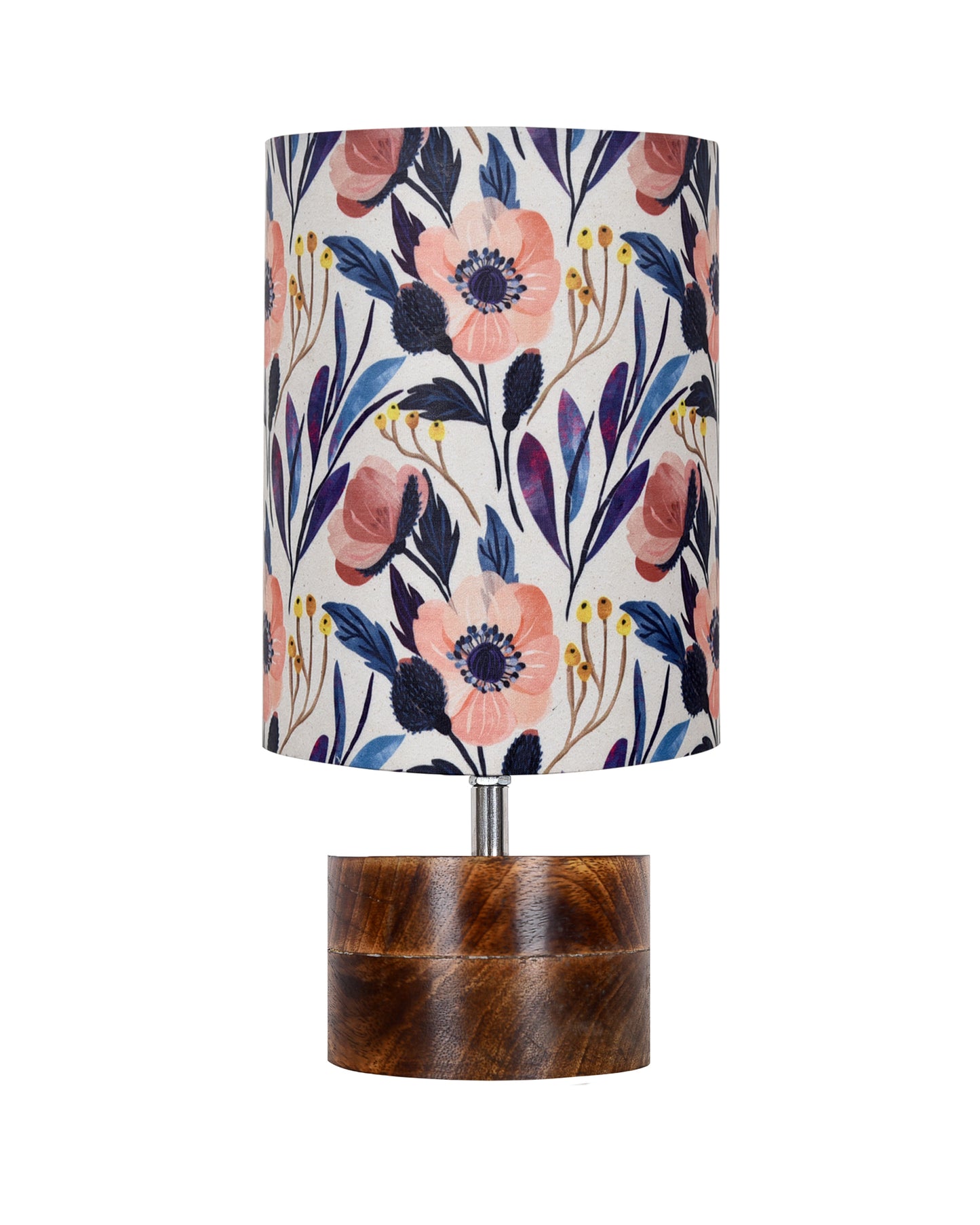 Modern Zen Wooden Lampshade Nightstand Lamps, Antique Base E27 Creative Reading Bedside Lamps Ideal for Bedroom, Rustic Cylinder, Bird Cylinder
