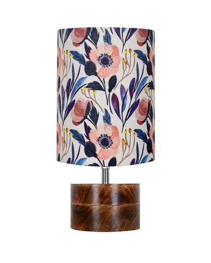 Modern Zen Wooden Lampshade Nightstand Lamps, Antique Base E27 Creative Reading Bedside Lamps Ideal for Bedroom, Rustic Cylinder, Bird Cylinder