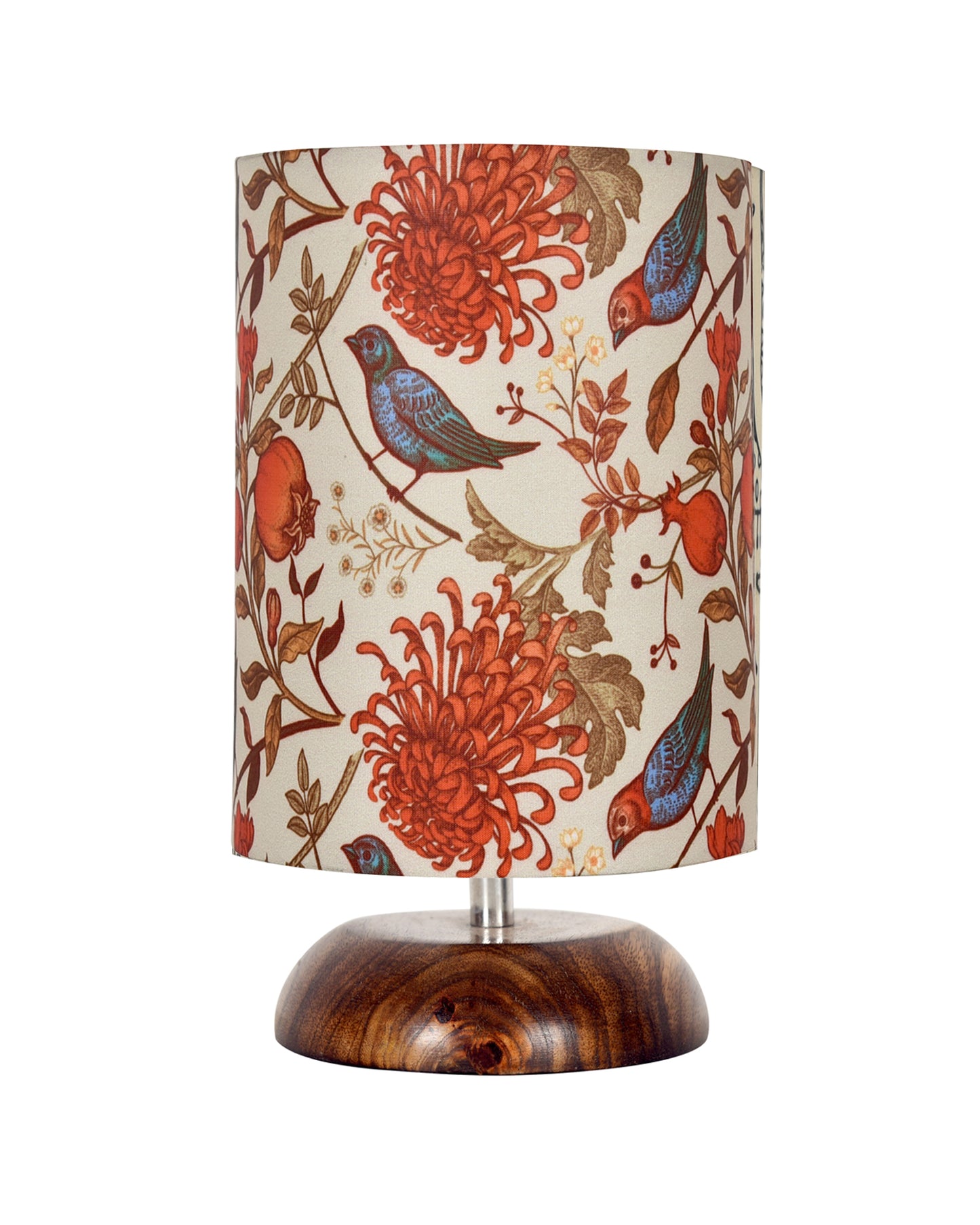 Modern Zen Wooden Lampshade Nightstand Lamps, Antique Base E27 Creative Reading Bedside Lamps Ideal for Bedroom, Pebble, Bird Cylinder