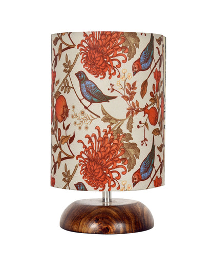 Modern Zen Wooden Lampshade Nightstand Lamps, Antique Base E27 Creative Reading Bedside Lamps Ideal for Bedroom, Pebble, Bird Cylinder