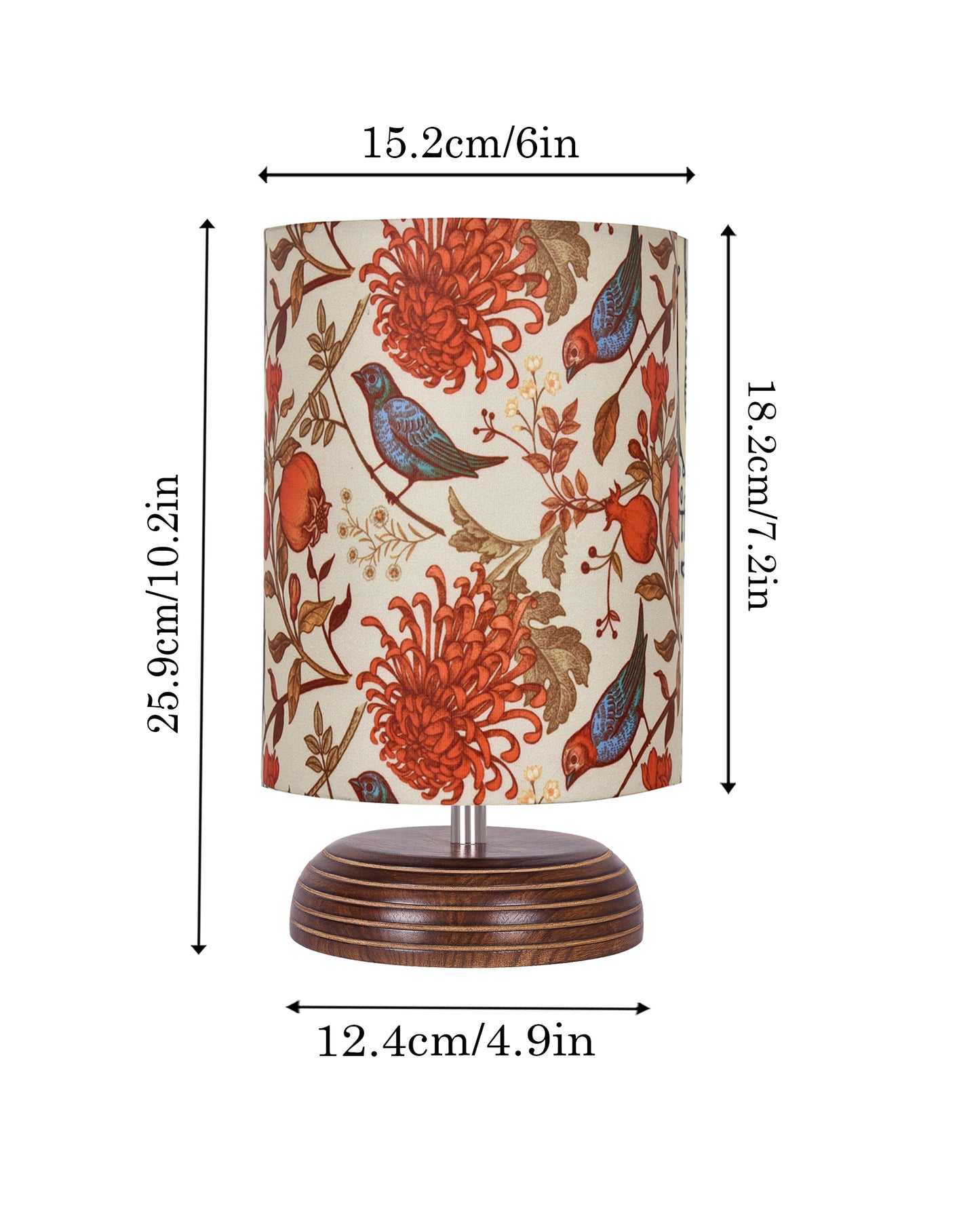 Modern Zen Wooden Lampshade Nightstand Lamps, Antique Base E27 Creative Reading Bedside Lamps Ideal for Bedroom, Pebble, Bird Cylinder