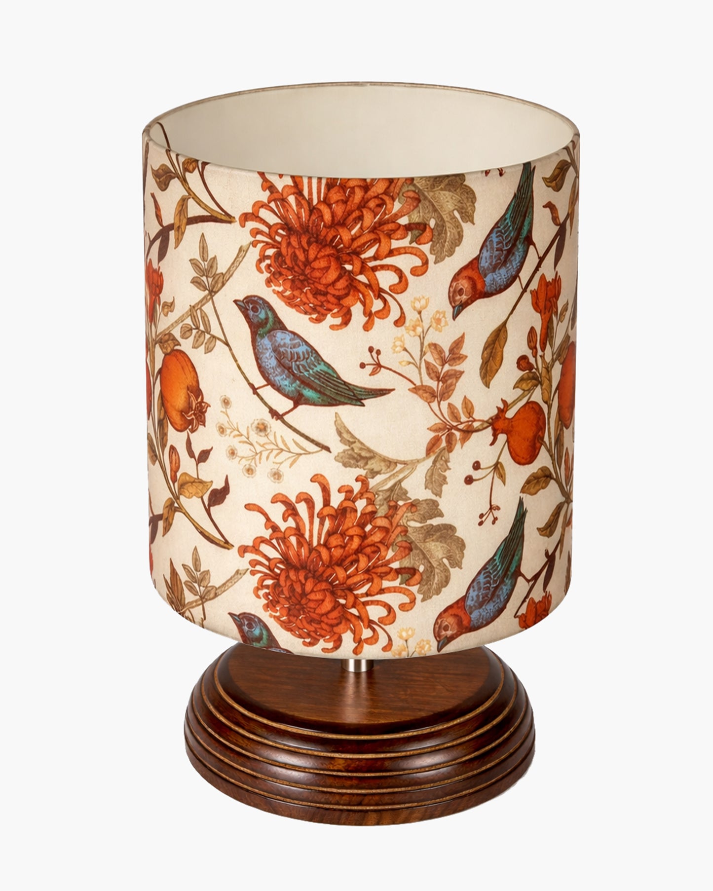 Modern Zen Wooden Lampshade Nightstand Lamps, Antique Base E27 Creative Reading Bedside Lamps Ideal for Bedroom, Pebble, Bird Cylinder